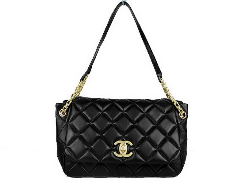 7A Replica Chanel A50360 Lambskin Leather Flap Bags Black